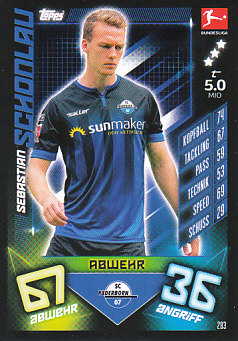 Sebastian Schonlau SC Paderborn 2019/20 Topps MA Bundesliga #283